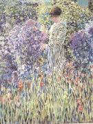 frederick carl frieseke Woman in a Garden (nn02) oil on canvas